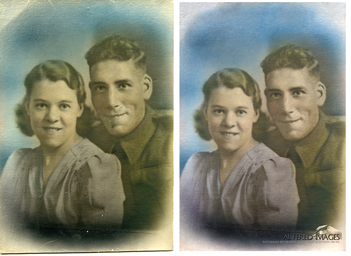 WW1 photograph of young married couple